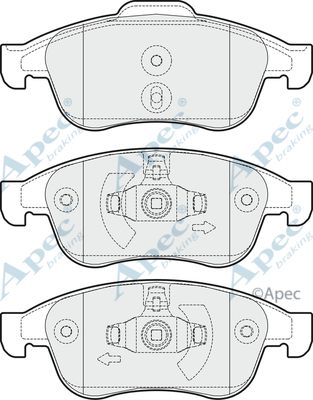 APEC BRAKING Комплект тормозных колодок, дисковый тормоз PAD1669
